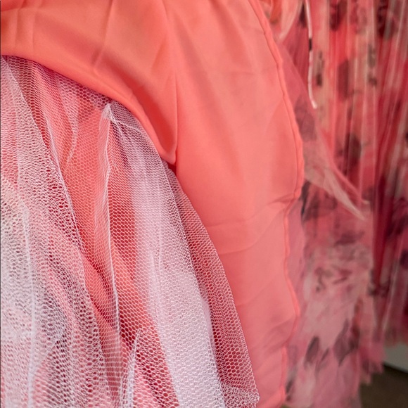 Hutch Costella Strapless Pleated Floral Tulle Midi Dress Anthropologie - Picture 11 of 13